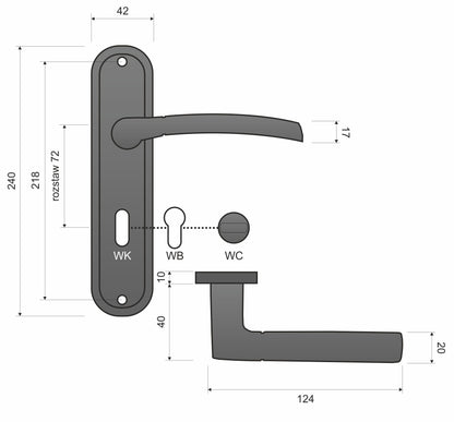 Klamka Infinity Line Dalia Podłużny Klucz