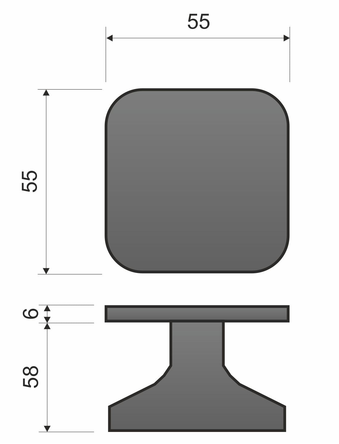 Gałka Infinity Line Kwadrat Ruchoma Lewa