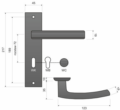 Klamka Infinity Line Hermes Podłużny Wkładka