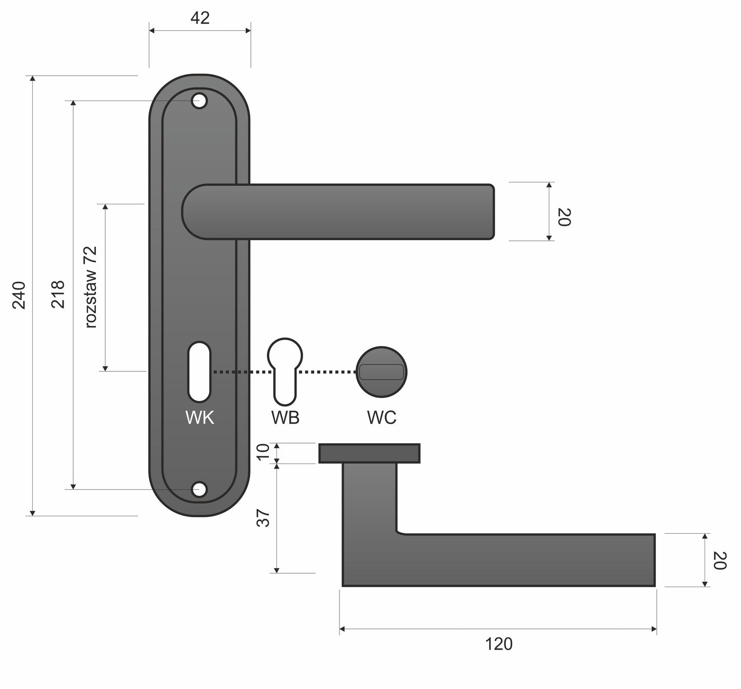 Klamka Infinity Line Karo Podłużny Klucz