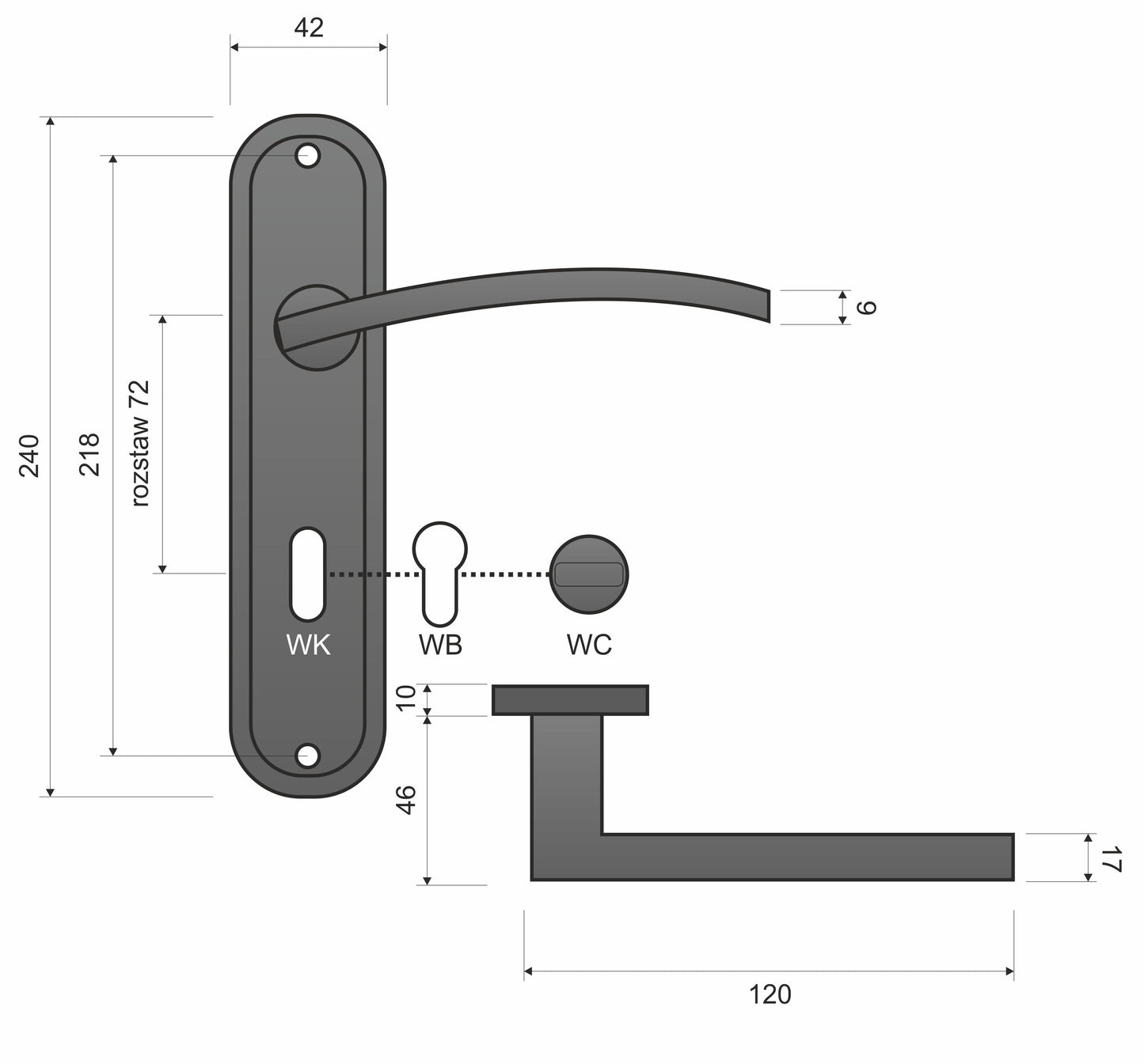 Klamka Infinity Line Lena Podłużny Klucz