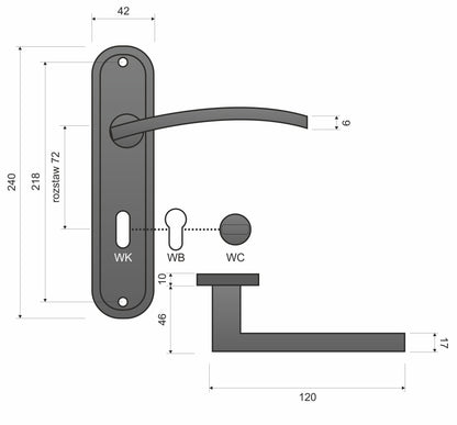 Klamka Infinity Line Lena Podłużny Wkładka